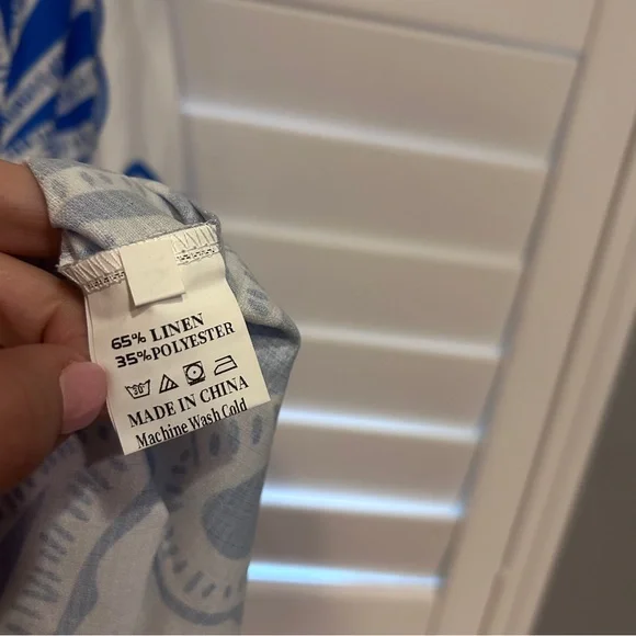 Vestidos Seashell Print Drop Waist Maxi Dress White Blue Size Small - Picture 5 of 7